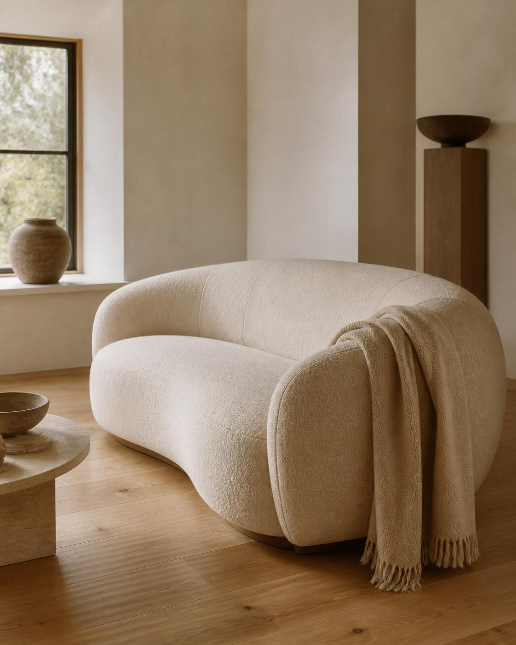 Vakman bekleedt een sofa met linnen